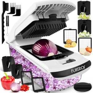 Multifunktionaler Gemüseschneider 4-in-1 – Spiralschneider, Julienneschneider & Hobel in Weiß· 🔥 Angebot endet bald